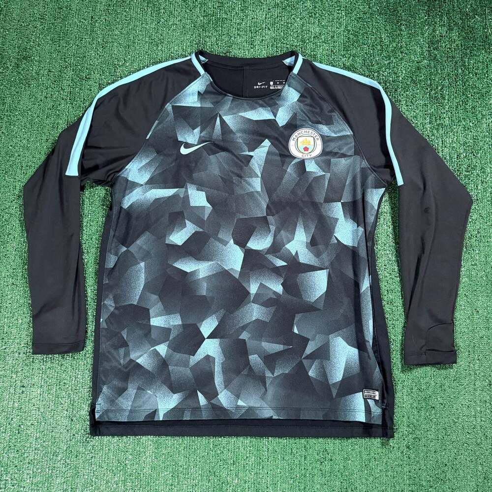 Mens Nike Manchester City 2017-18 Soccer Training Long Sleeve Top XL Blokecore